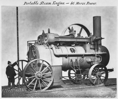 Portable Steam Engine, from the Album Improved Steam Engines, Threshing Machines and Other Specialities by English School