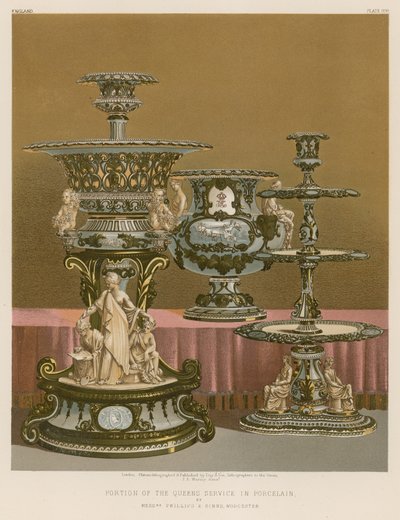Portion of The Queens Service in Porcelain by Messrs Phillips and Binns, Worcester by English School