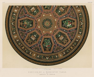 Portion of a Marquetry Table by Lancetti of Perugia by English School