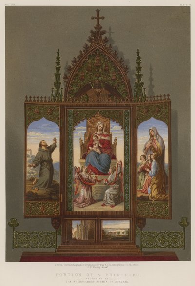 Portion of a Prie-Dieu belonging to The Archduchess Sophia of Austria by English School