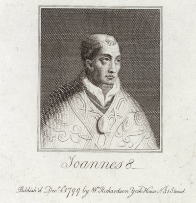 Portrait of Pope John VIII by English School