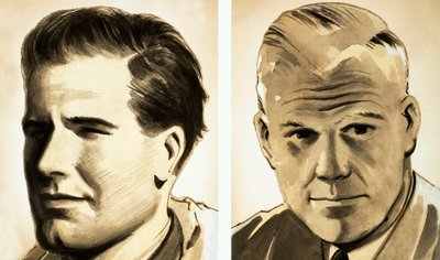 Portraits of Commander Guy Gibson and Dr Barnes Wallis by English School