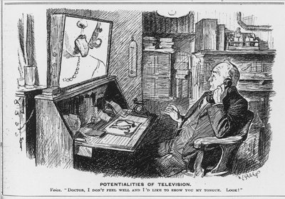 Potentialities of Television, cartoon from Punch Magazine by English School