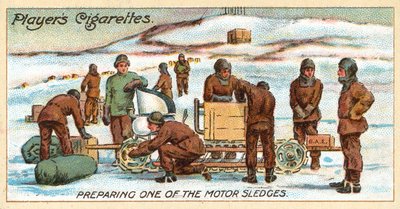 Preparing One of the Motor Sledges by English School