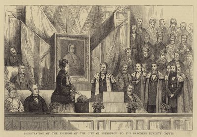 Presentation of the Freedom of the City of Edinburgh to the Baroness Burdett Coutts by English School