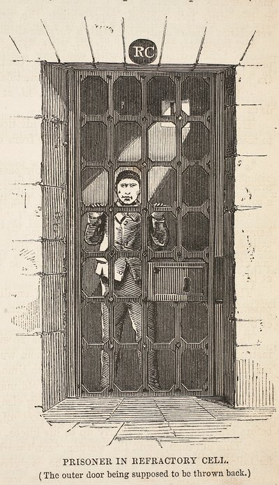 Prisoner in Refractory cell, illustration from The Criminal Prisons of London and Scenes from Prison Life by Henry Mayhew and John Binny, published 1862 by English School