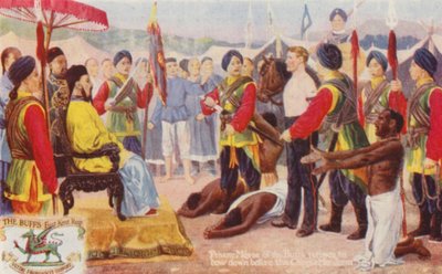 Private Mayse of the Buffs Refuses to Bow Down Before the Chinese Mandana by English School
