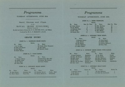 Programme for the First International Rodeo by English School