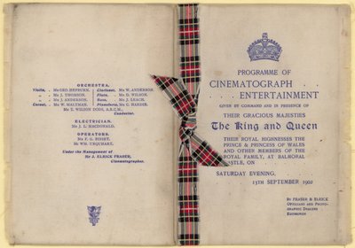 Programme of Cinematograph Entertainment in the Presence of the King and Queen by English School