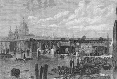 Progress of the Construction of New Blackfriars Bridge by English School