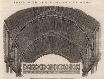 Ornamentation of roof and railing of gallery by English School