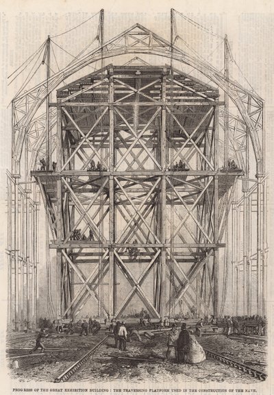 The traversing platform used in the construction of the nave by English School