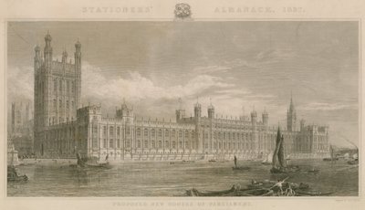 Proposed new Houses of Parliament, from the design by Charles Barry by English School