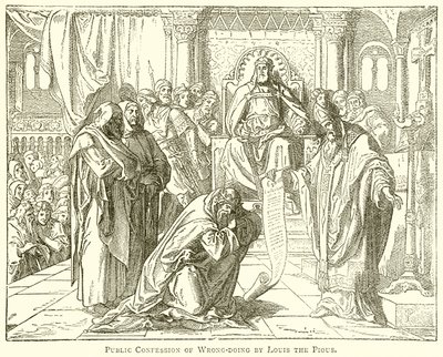 Public Confession of Wrong-Doing by Louis the Pious by English School