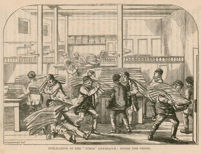 Publication of the Times newspaper - inside the office by English School