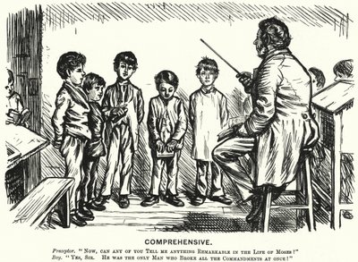 Punch cartoon: Comprehensive - religious education lesson by English School