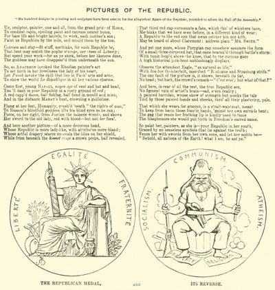 Punch Cartoon: Pictures of the Republic and Its Reverse, Socialism, Communism and Atheism by English School