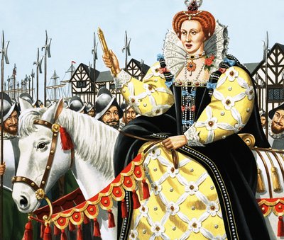 Queen Elizabeth giving her Armada speech by English School