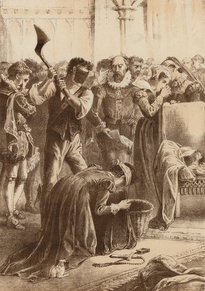 Queen Mary, "Beheaded at Fotheringay" by English School