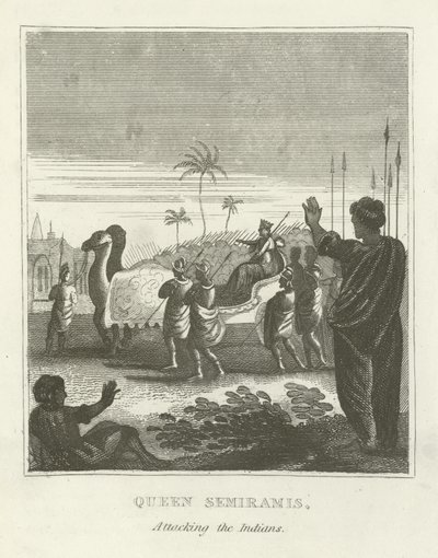 Queen Semiramis Attacking the Indians by English School