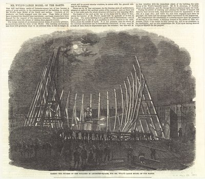 Raising the Trusses of the Building in Leicester Square for Mr. Wyld