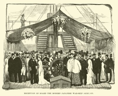 Reception on Board the Modern Japanese War-ship Seiki, 1878 by English School