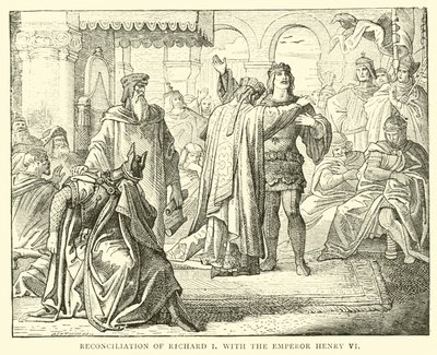Reconciliation of Richard I with the Emperor Henry VI by English School