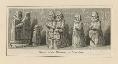 Remains of the monument to Lady Owen by English School