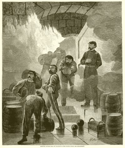 Removing Powder from the Magazine of Fort Sumter during the Bombardment by English School