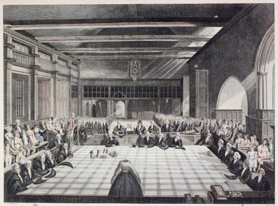 Representation of the ceremony of presenting the sheriffs of London by English School