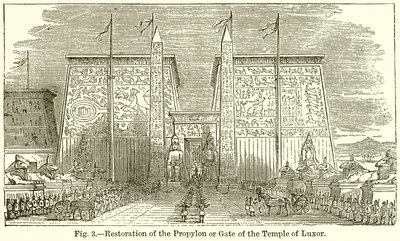 Restoration of the Propylon or Gate of the Temple of Luxor by English School