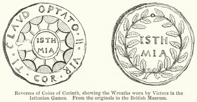 Reverses of Coins of Corinth, showing the Wreaths worn by Victors in the Isthmian Games by English School