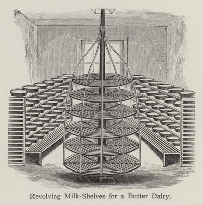 Revolving Milk-Shelves for a Butter Dairy by English School