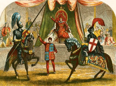 Richard II stopping the combat between the Dukes of Norfolk and Hereford by English School