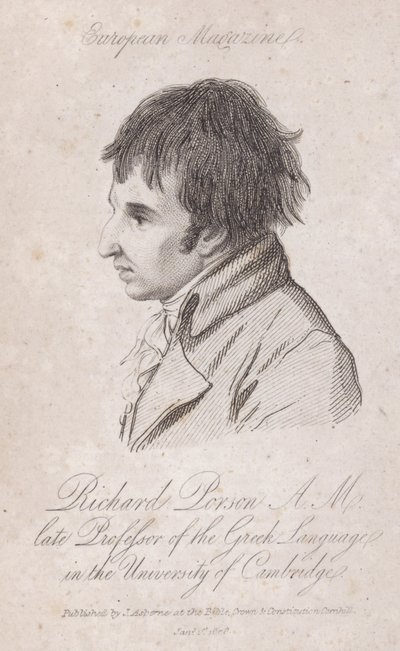 Richard Porson, English scholar, Professor of Greek at Trinity College, Cambridge by English School
