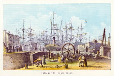 River Thames: Entrance to London Docks by English School