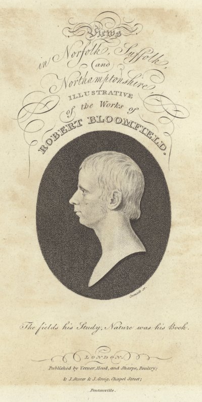 Robert Bloomfield, poet, portrait (engraving) by English School