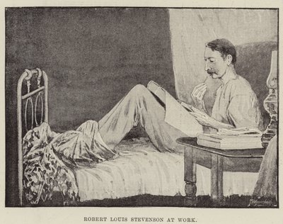 Robert Louis Stevenson at Work by English School