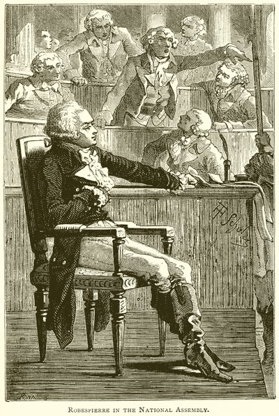 Robespierre in the National Assembly by English School