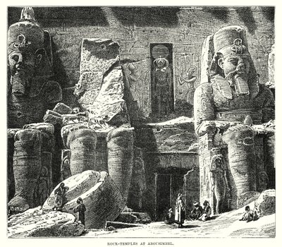 Rock Temples at Abousimbel (engraving) by English School