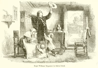 Roger Williams Departure for Salem Island by English School