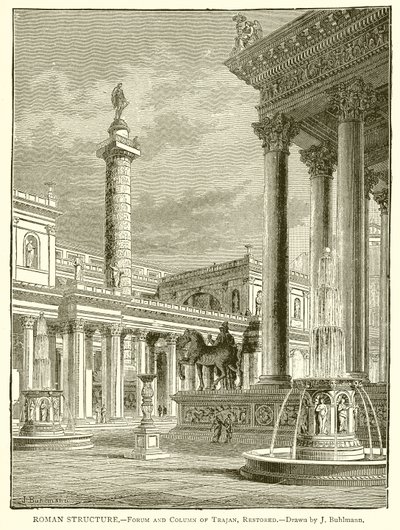 Roman Structure (Forum and Column of Trajan, Restored) by English School