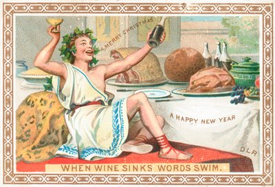Roman enjoying Wine and Christmas Feast by English School