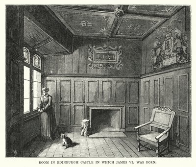 Room in Edinburgh Castle in which James VI was born by English School