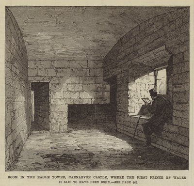 Room in the Eagle Tower, Carnarvon Castle, where the First Prince of Wales is said to have been born by English School