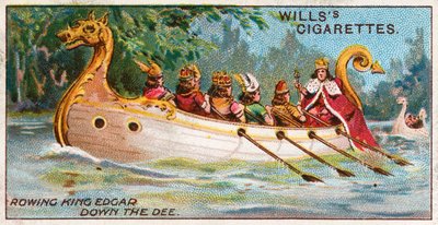 Rowing King Edgar Down the Dee by English School