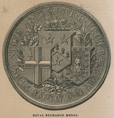 Royal Exchange Medal, Struck to Commemorate the Opening of the Royal Exchange in 1844 by English School