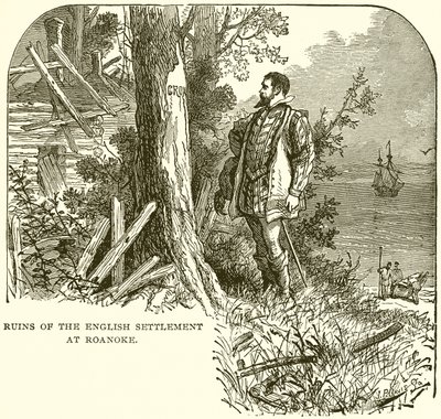 Ruins of the English Settlement at Roanoke by English School