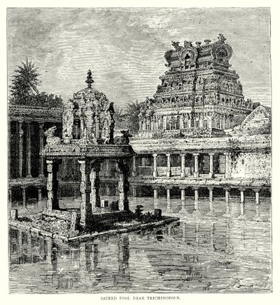 Sacred pool near Trichinopoly by English School