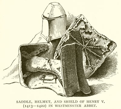Saddle, Helmet, and Shield of Henry V in Westminster Abbey by English School